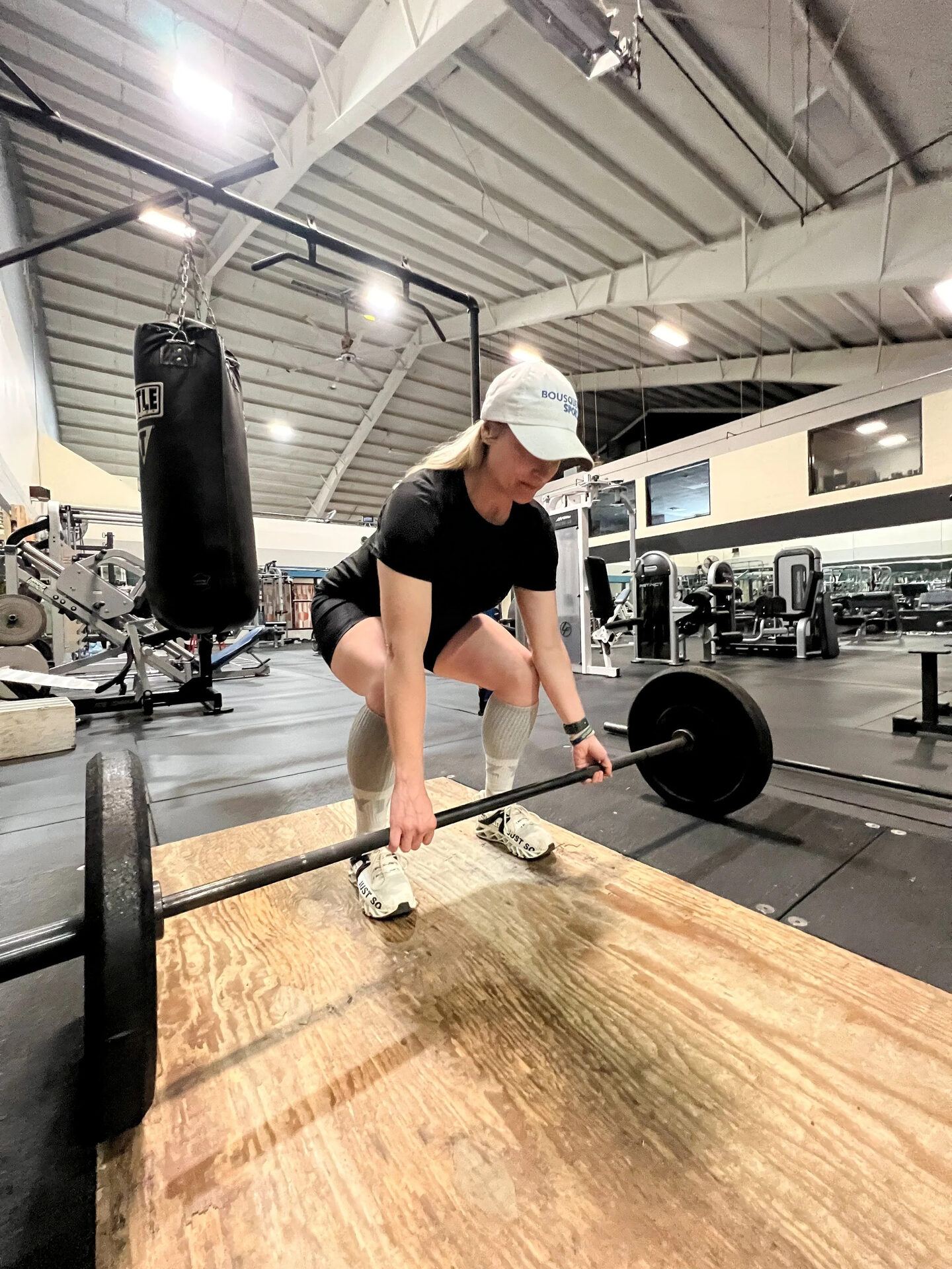 Chrissy Garner setting up for a lift during a strength session